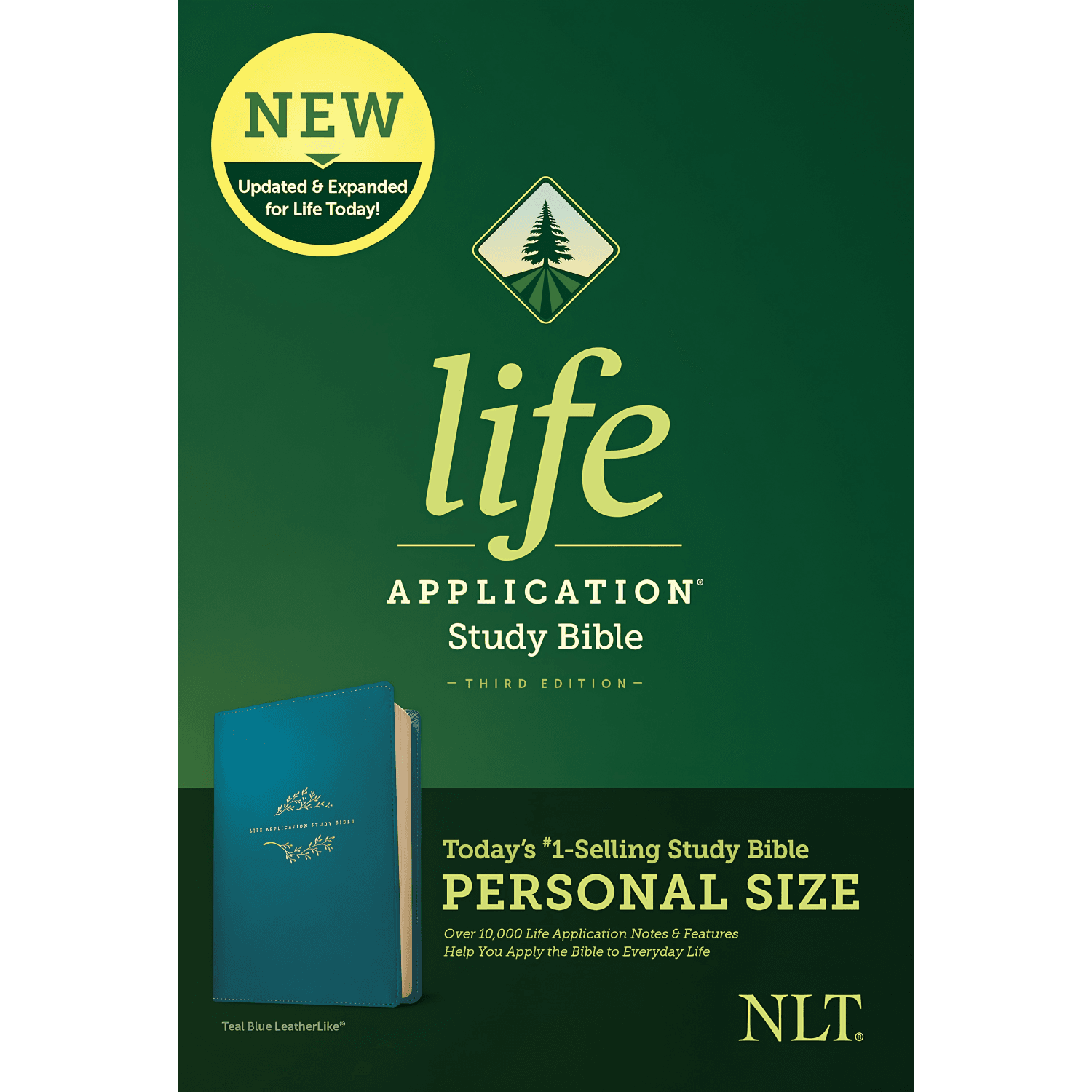 NLT Life Application Study Bible, Third Edition, Personal Size, LeatherLike, Teal Blue