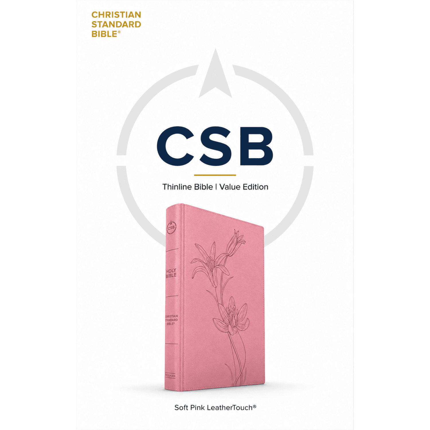 CSB Thinline Bible, Value Edition, Soft Pink LeatherTouch, Red Letter