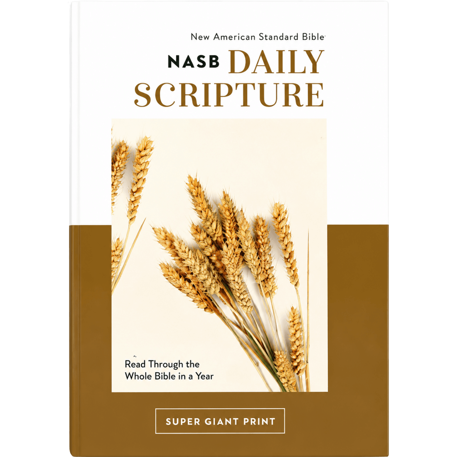 NASB Daily Scripture, Super Giant Print, Paperback, White/Gold, 1995 Text, Comfort Print