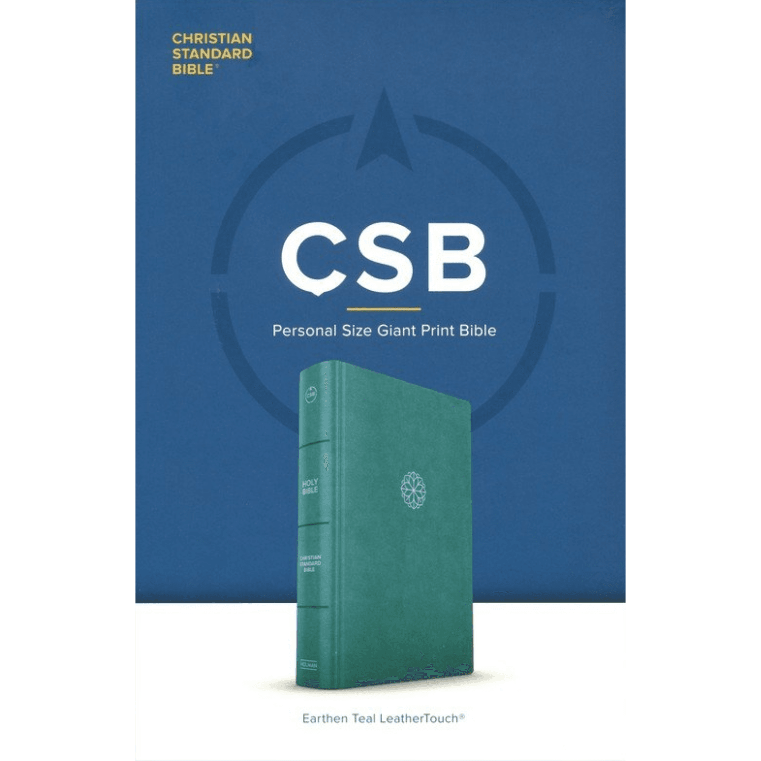 CSB Personal Size Giant Print Bible, Earthen Teal LeatherTouch, Red Letter