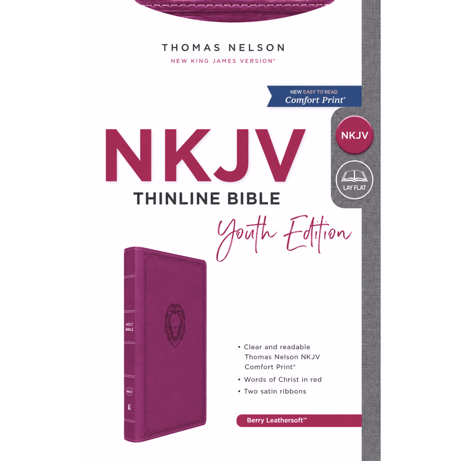 NKJV, Thinline Bible Youth Edition, Leathersoft, Purple, Red Letter, Comfort Print