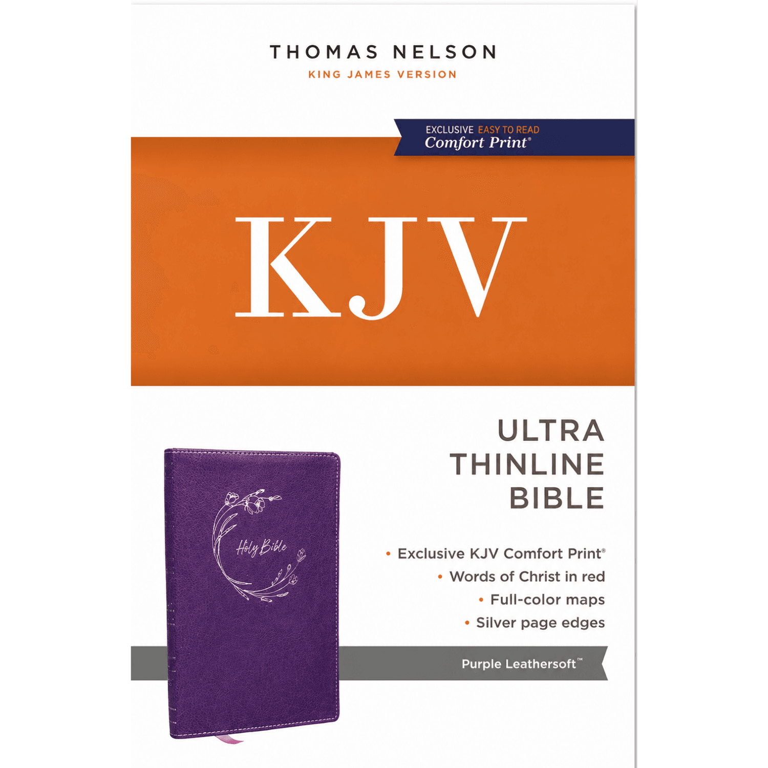 KJV Holy Bible: Ultra Thinline, Purple Leathersoft, Red Letter, Comfort Print