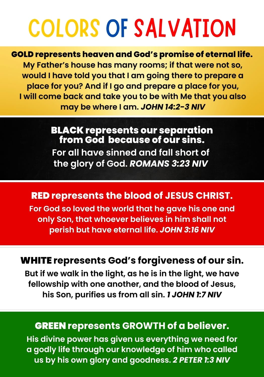 Colors Of Salvation, Gospel Cards