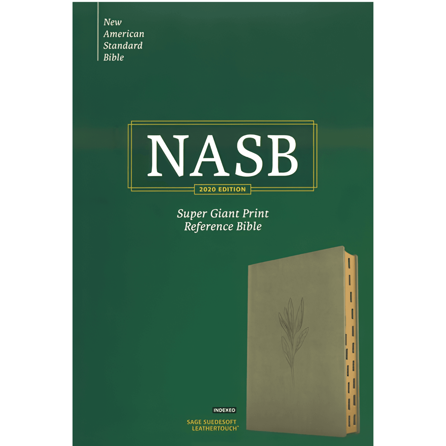 NASB Super Giant Print Reference Bible, Sage SuedeSoft LeatherTouch, Indexed, Red Letter
